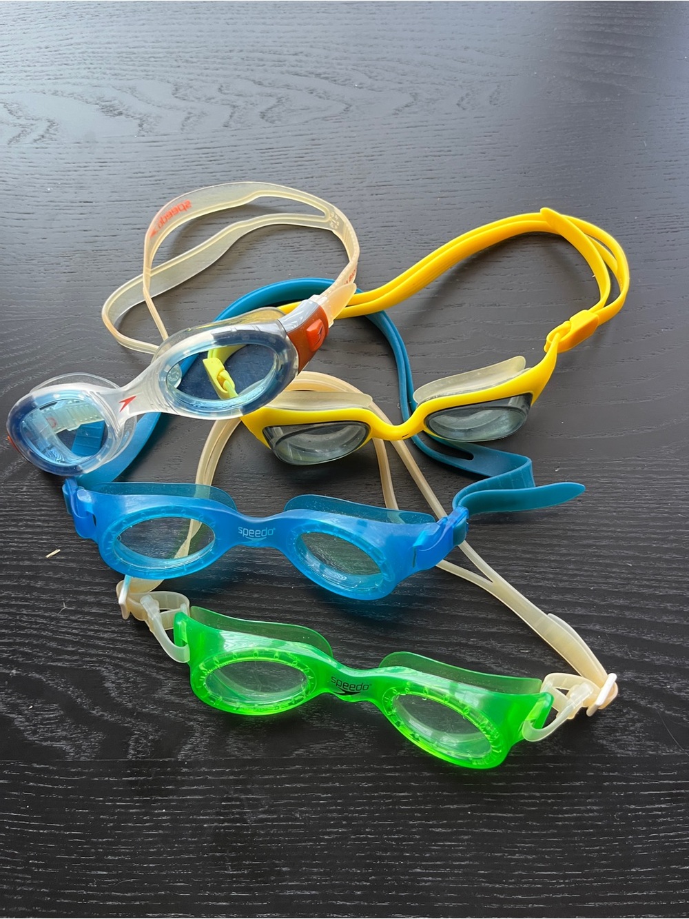 Speedo Swim Goggles Lot of 4 Blue Green Yellow Clear Biofuse Adjustable Straps - Picture 16 of 16